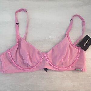 Steve Madden unlined underwire bra pink shiny  shimmery size 36B NWT